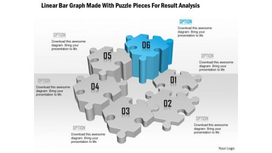 Linear Bar Graph Made With Puzzle Pieces For Result Analysis Presentation Template
