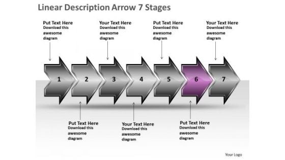 Linear Description Arrow 7 Stages Ppt What Is Flow Chart Used For PowerPoint Slides