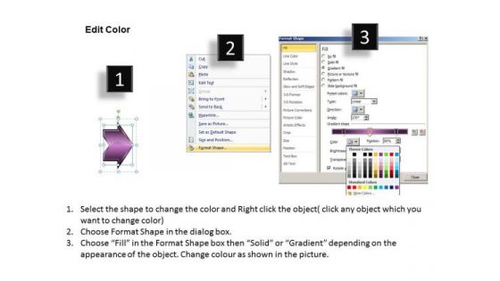 Linear Description Arrow 7 Stages Sample Vision Flowcharts PowerPoint Templates