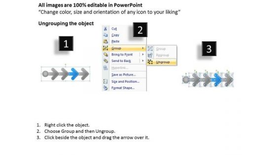 Linear Flow Arrow Queue Business Proto Type PowerPoint Templates