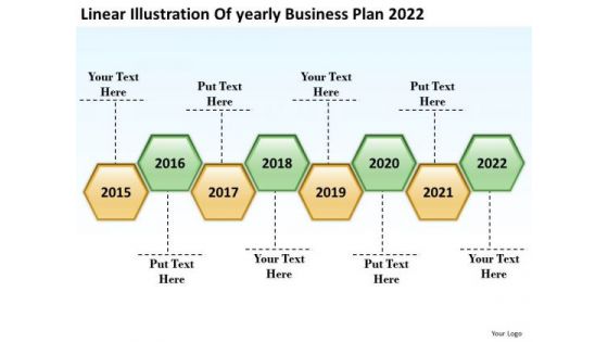 Linear Illustration Of Yearly Business Plan 2022 PowerPoint Templates Ppt Slides Graphics