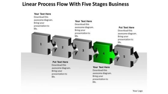 Linear Process Flow With Five Stages Business Ppt Buy Plans PowerPoint Templates