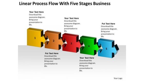 Linear Process Flow With Five Stages Business Ppt Plan Guidelines PowerPoint Templates