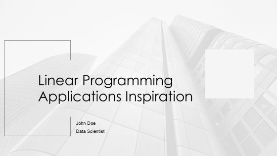 Linear Programming Applications Inspiration PPT Example AT