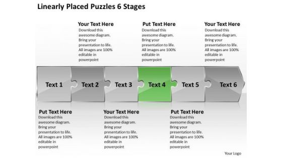 Linearly Placed Puzzles 6 Stages Inspection Business PowerPoint Slides