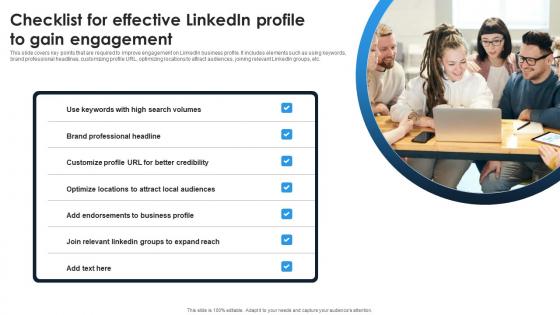 Linkedin Content Strategies Checklist For Effective Linkedin Profile To Gain MKT SS V Linkedin Content Strategies Checklist For Effective Linkedin Profile To Gain MKT SS V