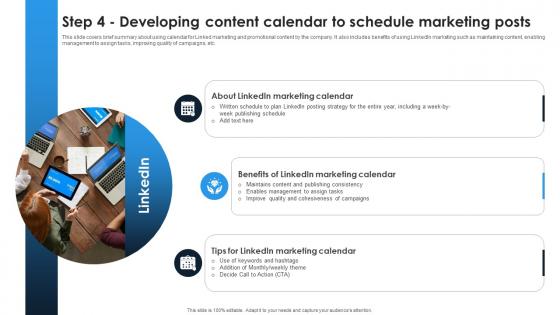Linkedin Content Strategies Step 4 Developing Content Calendar To Schedule MKT SS V Linkedin Content Strategies Step 4 Developing Content Calendar To Schedule MKT SS V
