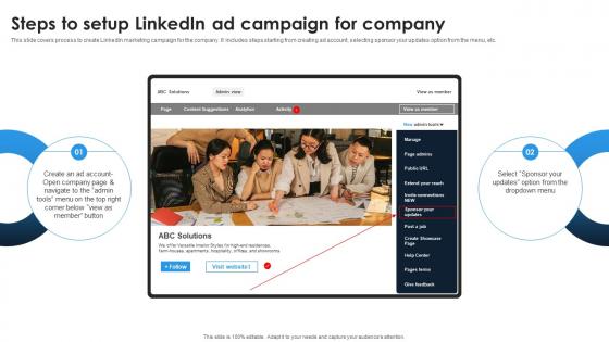 Linkedin Content Strategies Steps To Setup Linkedin Ad Campaign For Company MKT SS V