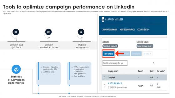 Linkedin Content Strategies Tools To Optimize Campaign Performance On Linkedin MKT SS V Linkedin Content Strategies Tools To Optimize Campaign Performance On Linkedin MKT SS V
