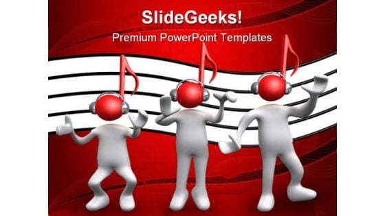 Listen Music PowerPoint Template 0610 Listen Music PowerPoint Template 0610