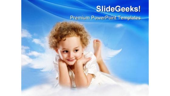 Little Curly Girl Fairy Children PowerPoint Templates And PowerPoint Backgrounds 0511