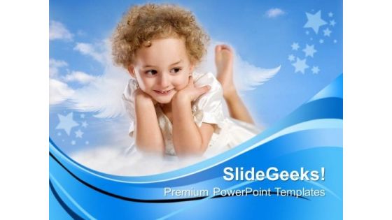 Little Curly Hair Fairy Children PowerPoint Templates And PowerPoint Themes 0712