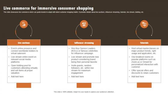 Live Commerce For Immersive Consumer Shopping Experiential Marketing Technique Portrait PDF