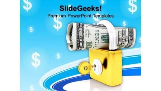 Lock And Us Dollar And Key Finance PowerPoint Templates And PowerPoint Themes 1012