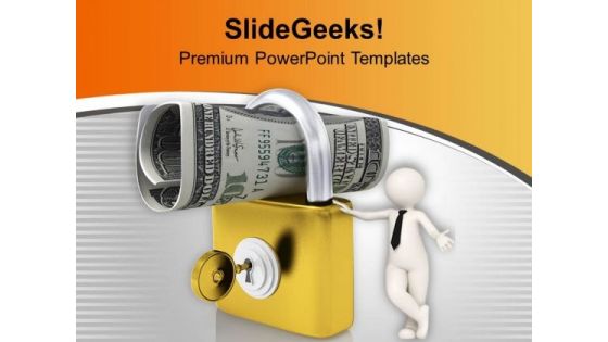 Lock And Us Dollar And Key Security PowerPoint Templates Ppt Backgrounds For Slides 0213