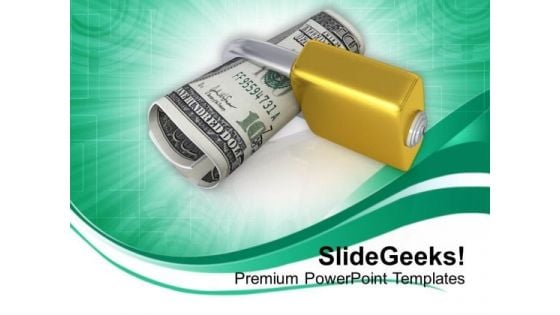 Lock And Us Dollar Security PowerPoint Templates Ppt Backgrounds For Slides 0113