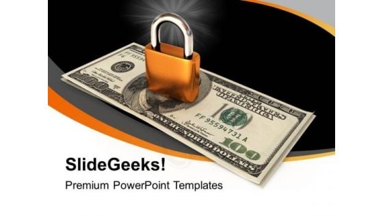 Locked Money Business PowerPoint Templates Ppt Backgrounds For Slides 1212