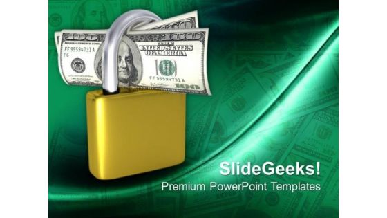 Locked Padlock Us Dollar Currency Concept PowerPoint Templates Ppt Backgrounds For Slides 0113 Locked Padlock Us Dollar Currency Concept PowerPoint Templates Ppt Backgrounds For Slides 0113
