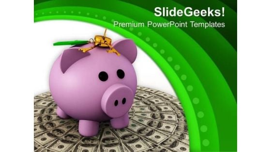 Locked Piggy Bank On Dollars PowerPoint Templates Ppt Backgrounds For Slides 0213 Locked Piggy Bank On Dollars PowerPoint Templates Ppt Backgrounds For Slides 0213