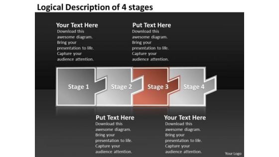 Logical Description Of 4 Stages Manufacturing Process Flow Chart PowerPoint Templates