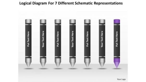 Logical Diagram For 7 Different Schematic Representations Ppt Plan Business PowerPoint Templates