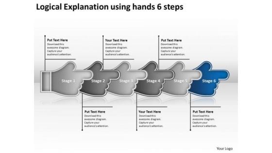 Logical Explanation Using Hands 6 Steps Network Map PowerPoint Slides