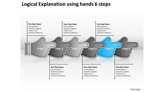 Logical Explanation Using Hands 6 Steps Ppt Network Map PowerPoint Slides