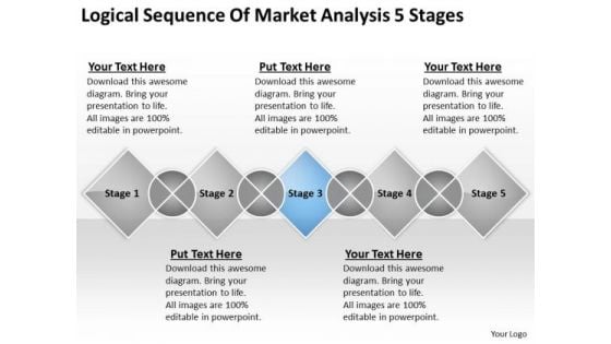 Logical Sequence Of Market Analysis 5 Stages Ppt Business Plan PowerPoint Templates