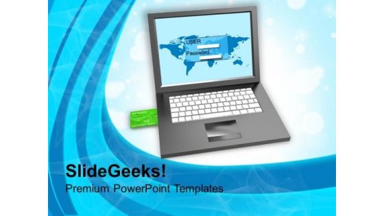 Login Screen And Credit Card Security PowerPoint Templates Ppt Backgrounds For Slides 0113