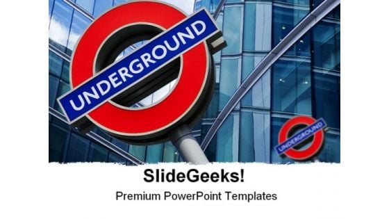 London Underground Travel PowerPoint Template 0910