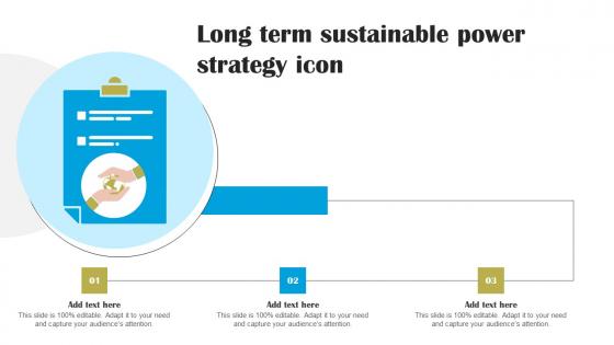 Long Term Sustainable Power Strategy Icon Diagrams Pdf