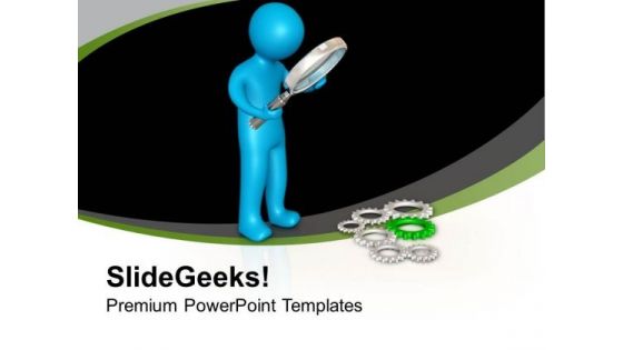 Look For Right Gear To Improve Process PowerPoint Templates Ppt Backgrounds For Slides 0613