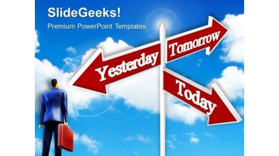 Looking Towards Future Signpost Metaphor PowerPoint Templates And PowerPoint Themes 0612