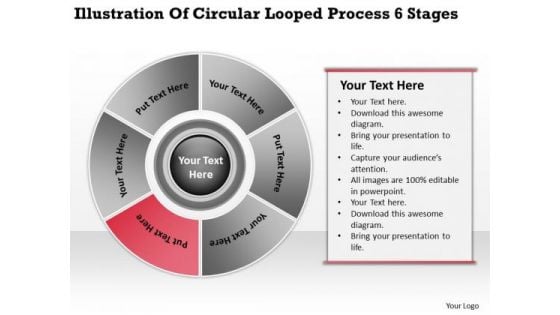 Looped Process 6 Stages Business Plans For Non Profit Organizations PowerPoint Slides