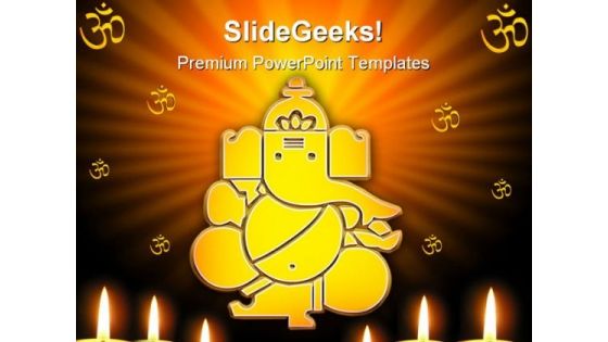 Lord Ganesh Hindu Religion PowerPoint Templates And PowerPoint Backgrounds 0411