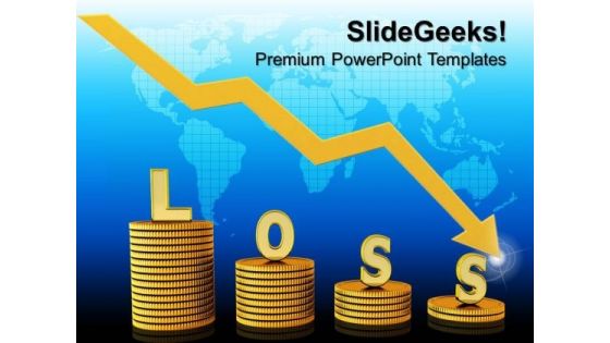 Loss In Money Graph Finance PowerPoint Templates And PowerPoint Themes 0812