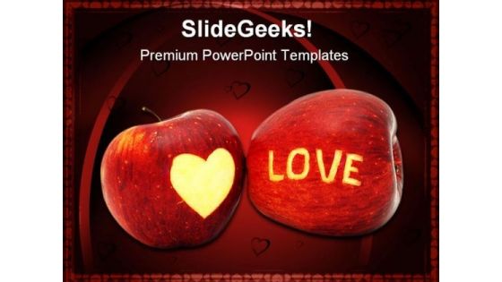 Love Apple Food PowerPoint Template 0810 Love Apple Food PowerPoint Template 0810