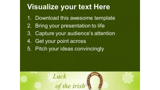 Luck Of The Irish Wealth Symbol PowerPoint Templates Ppt Backgrounds For Slides 0313