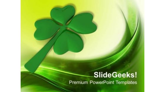 Lucky Four Leaf Clover PowerPoint Templates Ppt Backgrounds For Slides 0313