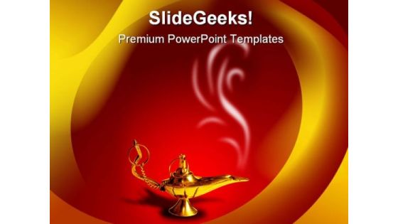 Magic Lamp Metaphor PowerPoint Background And Template 1210