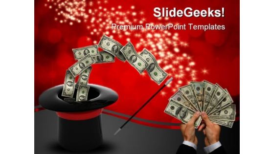 Magic Wand Money PowerPoint Template 0610