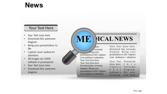 Magnified News PowerPoint Slides And Ppt Diagram Templates