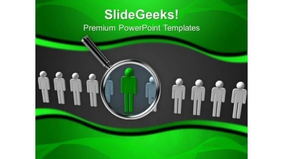 Magnifying Glass Hovers Over Unique Man PowerPoint Templates Ppt Backgrounds For Slides 0713 Magnifying Glass Hovers Over Unique Man PowerPoint Templates Ppt Backgrounds For Slides 0713