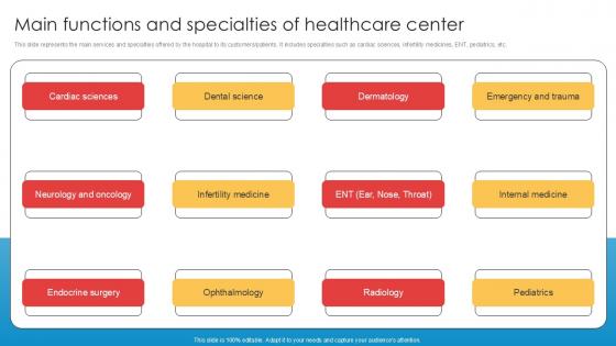 Main Functions And Specialties Of Healthcare Implementation Of Online Ppt Example