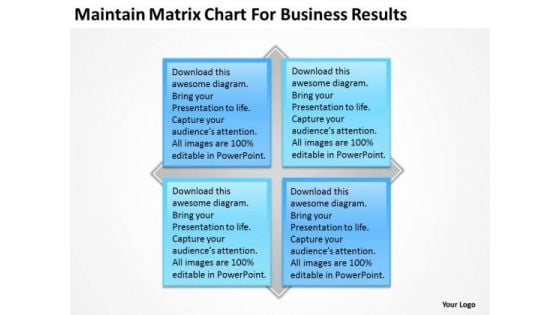 Maintain Matrix Chart For Business Results Plan Sample PowerPoint Slides