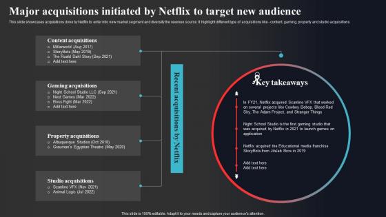 Major Acquisitions Initiated By Netflix To Target New Audience Enhancing Online Visibility Structure Pdf