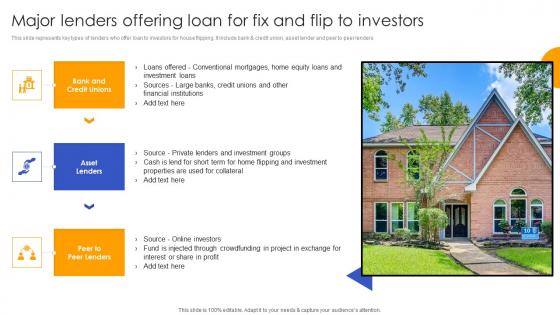 Major Lenders Offering Loan For Fix Effective Real Estate Flipping Approaches Brochure Pdf