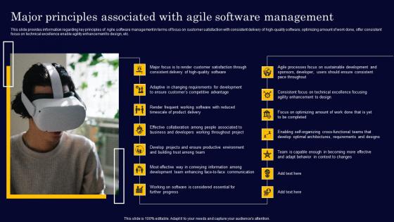 Major Principles Associated With Agile Software Gen Tech Stack Playbook Infographics Pdf