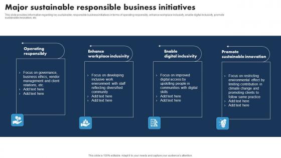 Major Sustainable Responsible Business Initiatives Responsible Tech Guide To Manage Information Pdf