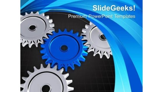 Make A Right Central Gear For Process PowerPoint Templates Ppt Backgrounds For Slides 0713